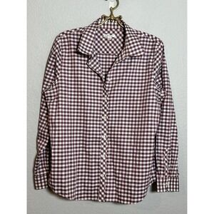 Orvis Button Up Shirt Women's 16‎ Pink Plaid Long Sleeves
